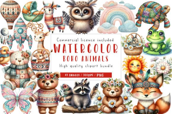Download Boho Baby Clipart Bundle Boho Animals - Premium Bundle